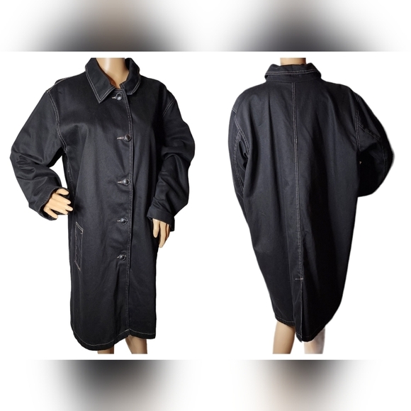 Denim&Co black denim long jacket - Picture 4 of 16